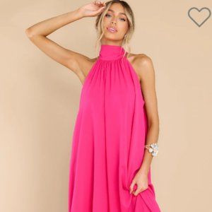 Red Dress She Is Magic Hot Pink Maxi Dress